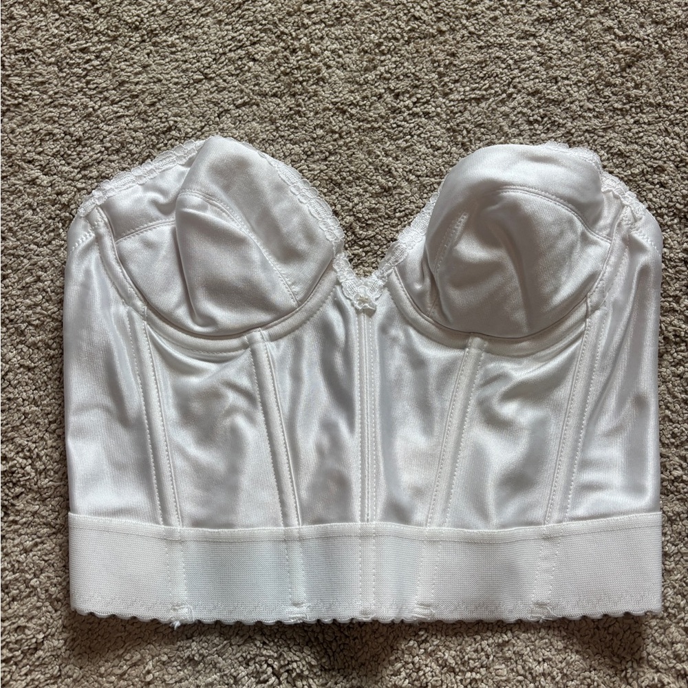 Delicates White Satin Lace Corset
